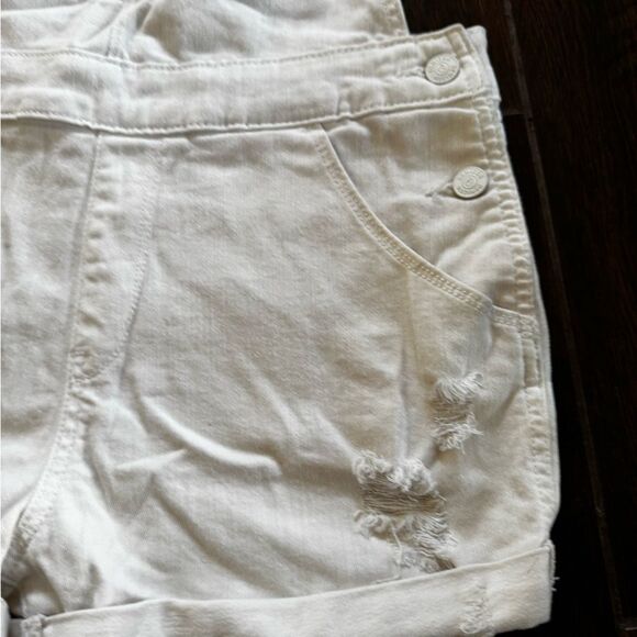 👖✨ Denizen from Levi’s White Distressed Denim Shortalls ✨👖sz M - Picture 7 of 9